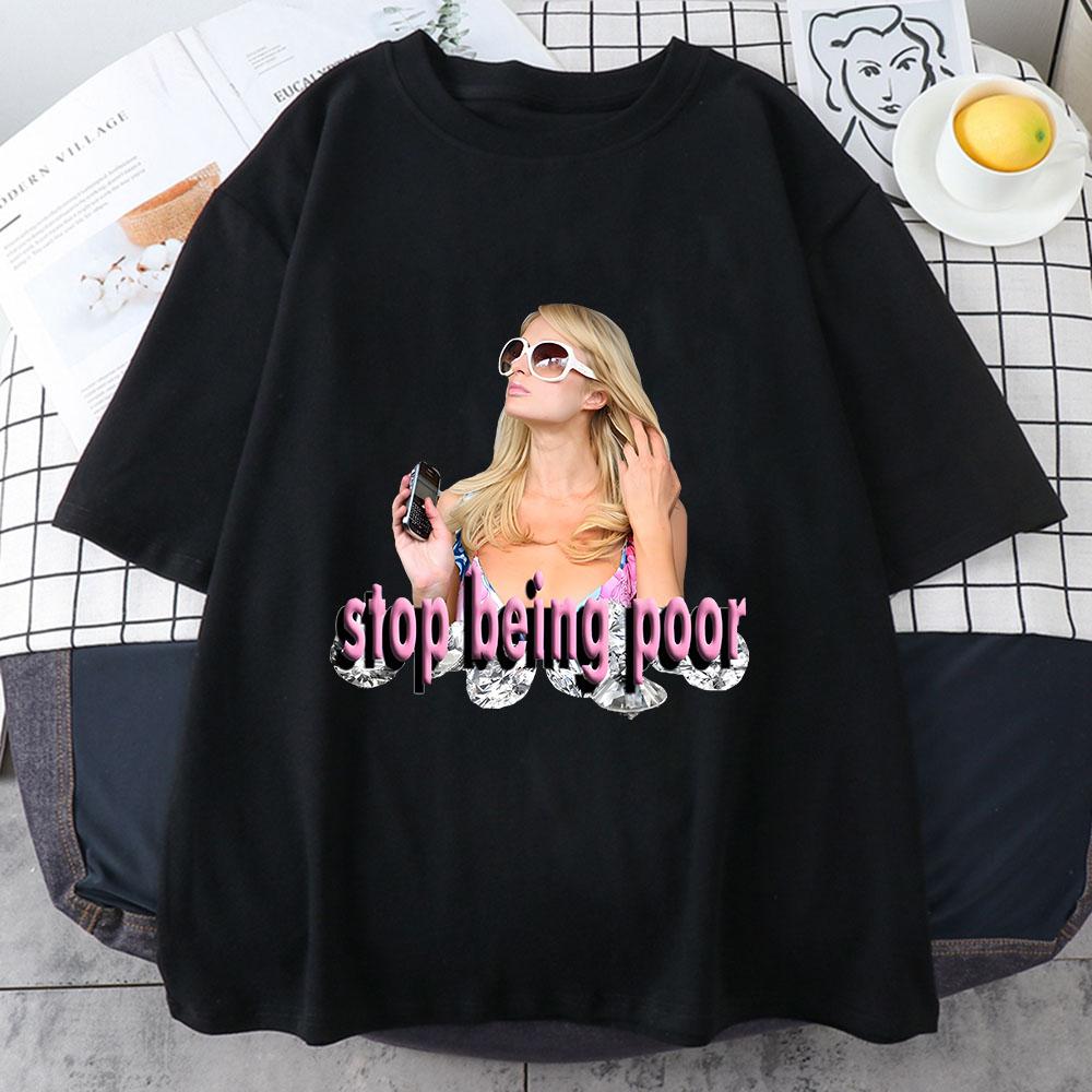

Paris Hilton T-shirt Graphic Printing Aesthetic Hip Hop Tee-shirt for Spring/Summer Gothic Cotton Tshirt Ropa Mujer Fashion Tops 4XL