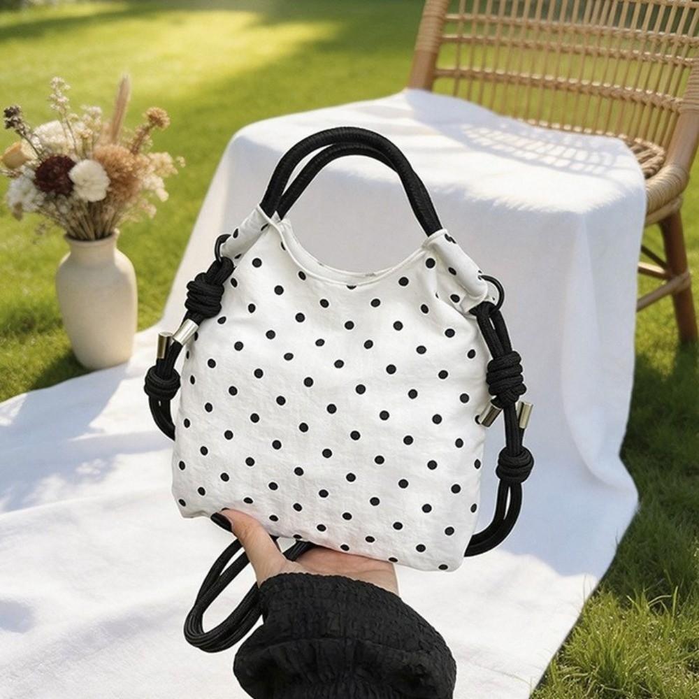 Multi-Color Polka Dot Shoulder Bag Nylon Female Tote Bag Portable Crossbody Bucket Bag  Outdoor