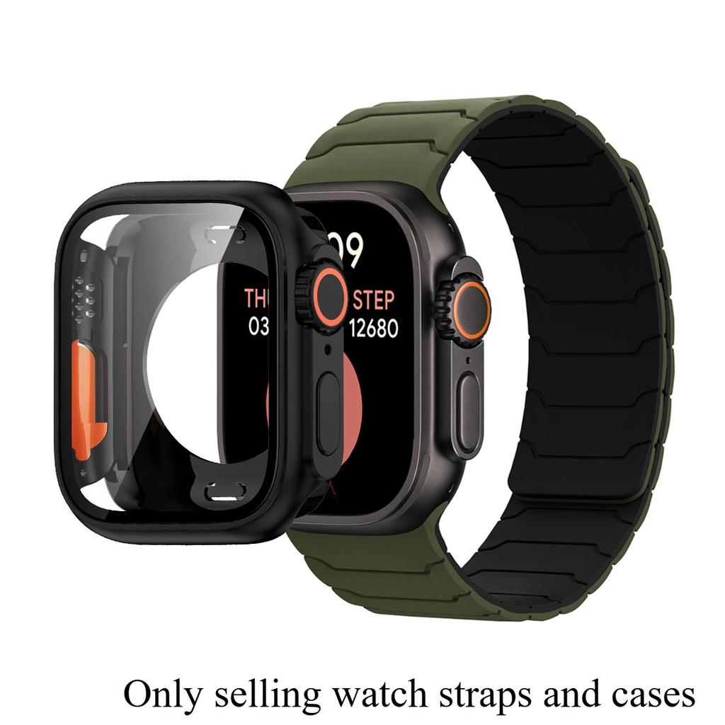 Case+Band For Apple Watch 41 40 44 45 42 46mm Magnetic Strap Screen Protector For Iwatch Series 11 10 987 SE 654 Change To Ultra