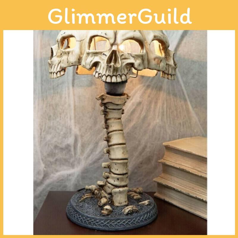 Skull Led 3d Skeleton Lamps Horror Halloween Desk Light Haunted Decoration House