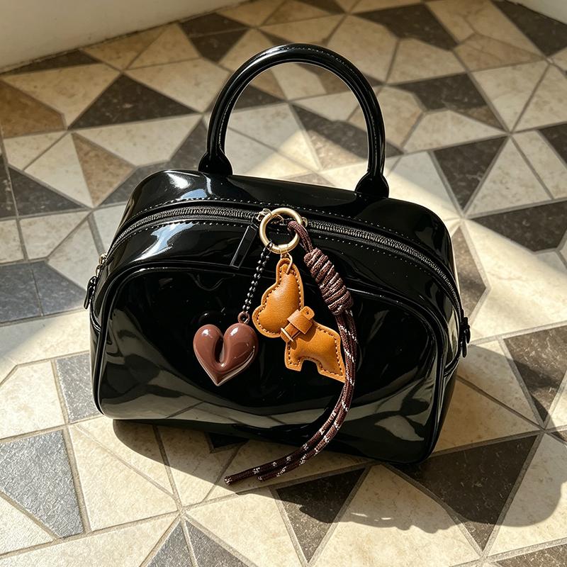 Yogodlns New Leather French Bulldog Pendant Heart Braided Rope Pendant Personalized Bag Pendant Accessories