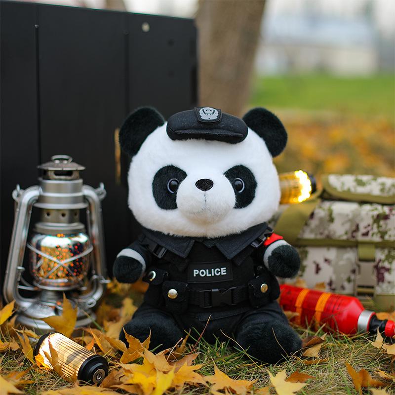 Giant panda plush toy doll sea, land and air special police soldier doll soldier brother soldier panda souvenir gift