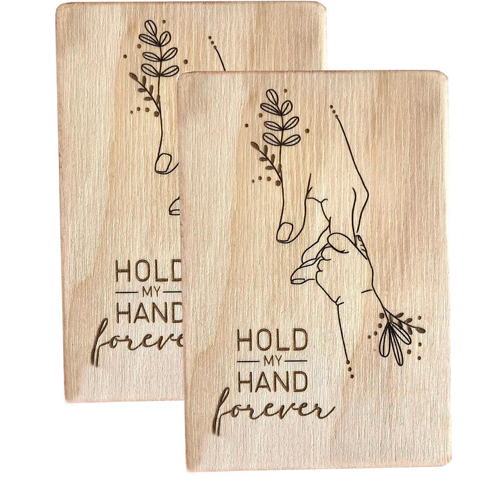 Wooden Mother's Day Card Hold My Hand Forever Mother's Day Gift, Unique Card for Mom Personalized Gift for Mom Wooden Cards