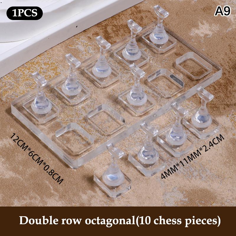 Non-Magnetic Acrylic Cartoon Bear Love Shape Nail Stand False For Cat Eye Gel Press On Nails Display Stand Tips Holder