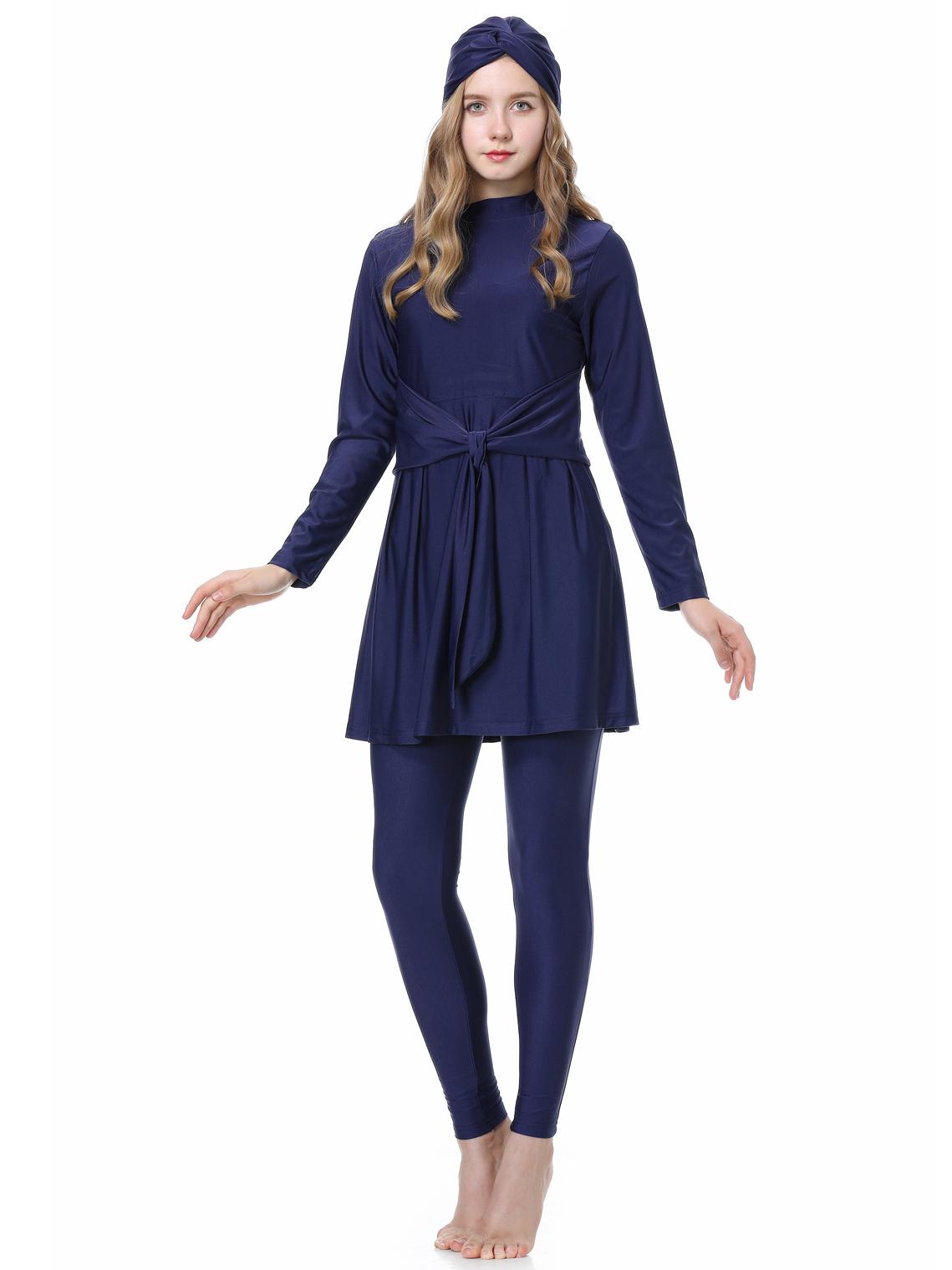 

Новый мусульманский купальник-тройка этнического стиля Хуэй с защитой от солнца XL синий