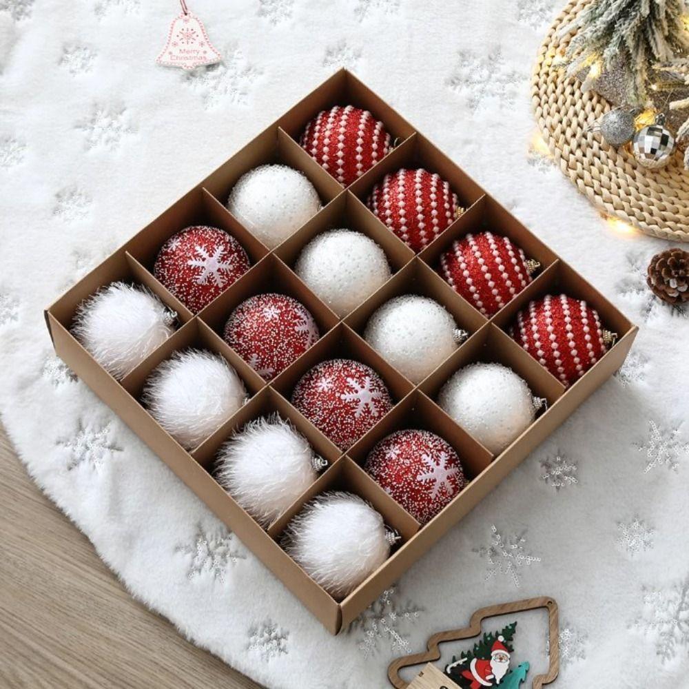 6cm Ball Pendant Snowflower Foam Balls Unique Christmas Tree Decor Party Favors
