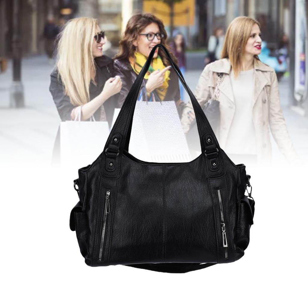 Shoulder Bag Simple Stylish PU Leather   Bag Large Capacity Handbag for Daily Use