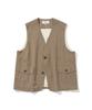 Uniform Bridge Linen Hunting Vest Khakish Beige