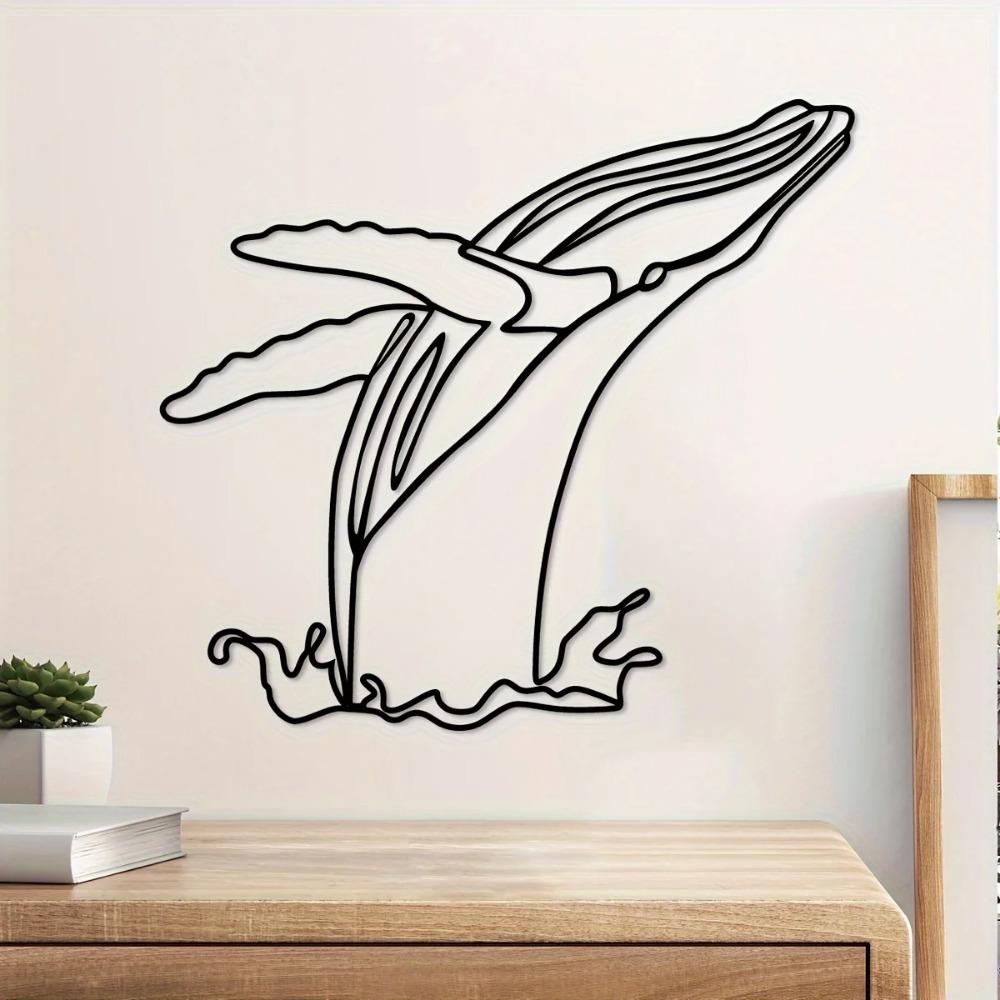 Artesanato em Ferro de Baleia Minimalista - Decoração Elegante para Interior e Exterior, Perfeito para Sala de Estar, Quarto e Decoração de Parede