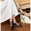 Fashion Women Solid Polka Dot Hollow Cross-Tied Sewing Lace-Up Woman Loafers Mules Mary Janes Ballet Dance Shoes Brogue Flats Summer