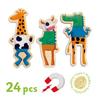DJECO Crazy Animal Magnets, Educational Toy, Wooden Puzzle, Educational Magnetic Whiteboard, Nordic Montessori Style, Ages 2, 3, 4, 5, 6, Boys and
