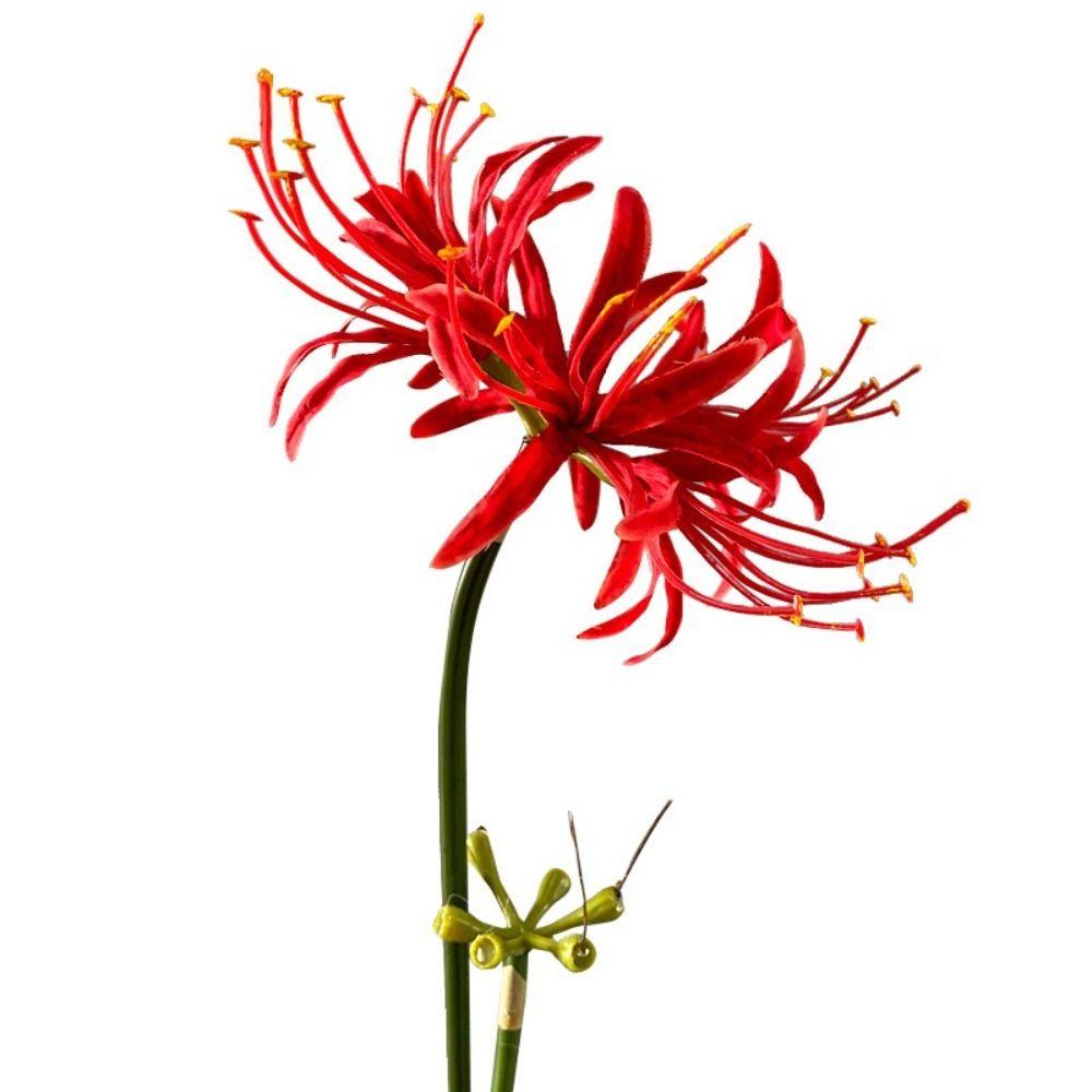Silk Material Artificial Higanbana Flower 60cm Length Handmade Craft Plastic Silk Flower Plastic Fake Flower Home Decoration