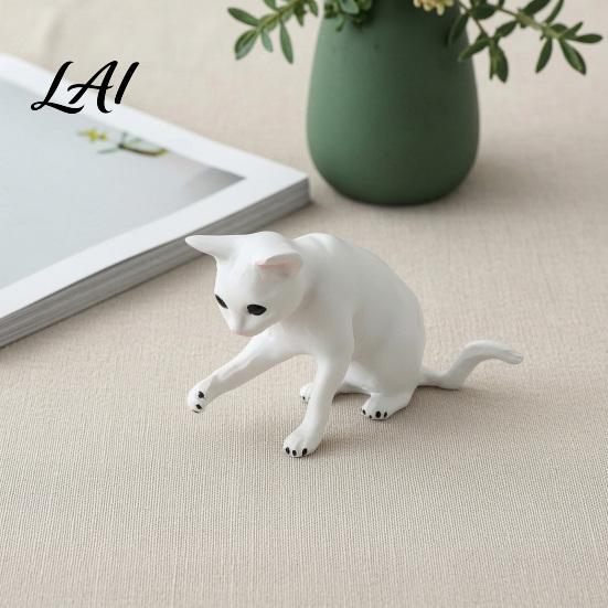 Cute Animal Book Holder Decorative Cat Bookend for Shelves Resin Ornament Niche Home Accessories Matte White Sturdy Bookcase Organizer Office