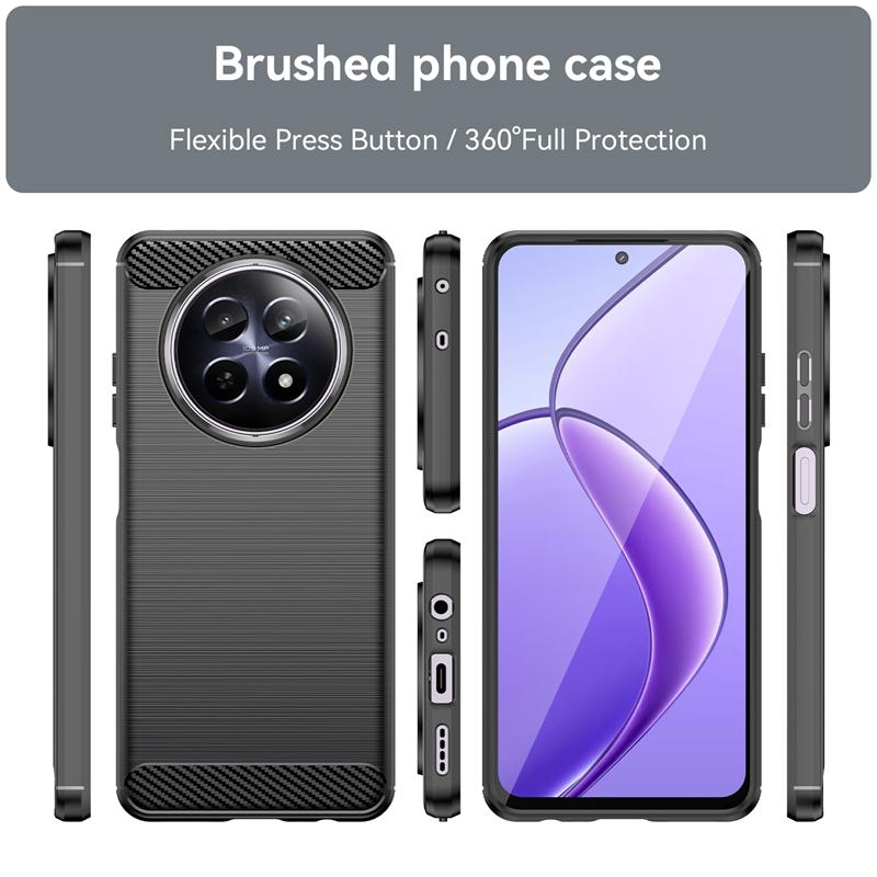 Pentru husă Realme 12X Realme 12X Capas Nouă Bară de Protecție din Fibră de Carbon Silicon Moale TPU Fundas Rezistent la Șocuri OPPO Realme 12X Realme12X