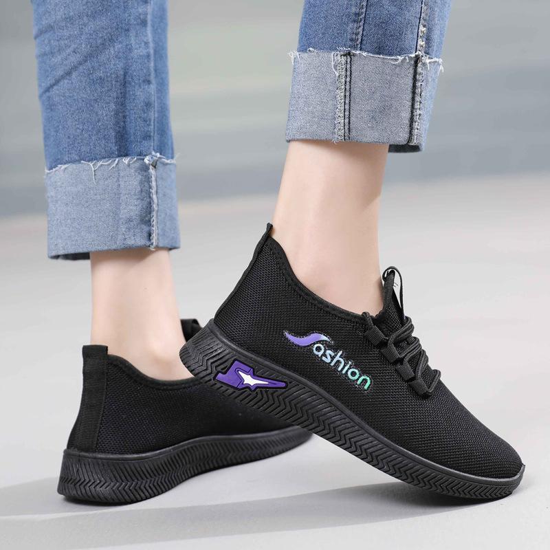 New Casual and Versatile Sports Shoes for Women with Cloth Shoes, Breathable Mesh Single Shoes