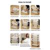 5 Tiers/2 Tiers Mobile Storage Trolley with Wheels Convenient Utility Cart for Kitchen Bathroom Living Room Decoration