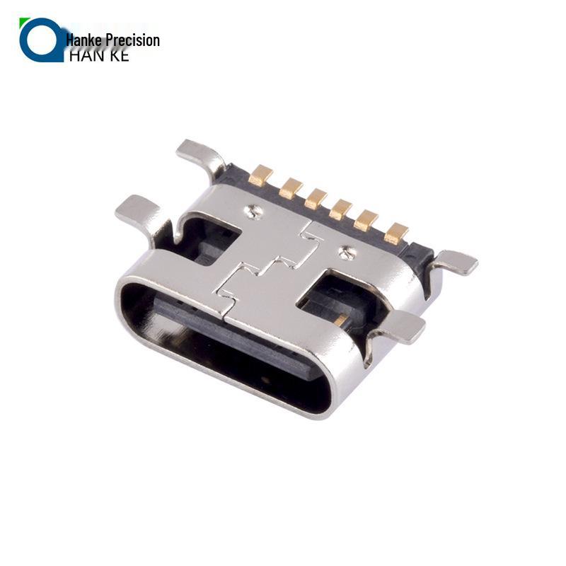 USB Type-C Female Socket SMD Plug: 2P, 4P, 6P, 16P, 24P Horizontal/Vertical Connector Charging Interface