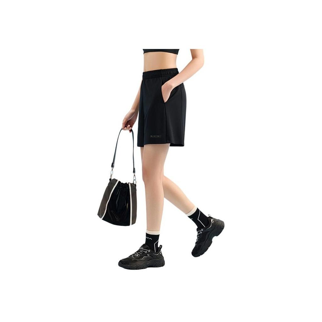 Anta Comfortable Simple Versatile Solid Color Sports Five-Point Casual Shorts Women Shorts Black 162527317-3