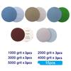 15pcs P1000 P2000 P3000 P4000 P5000 flocking sandpaper self-adhesive polishing sanding flakes