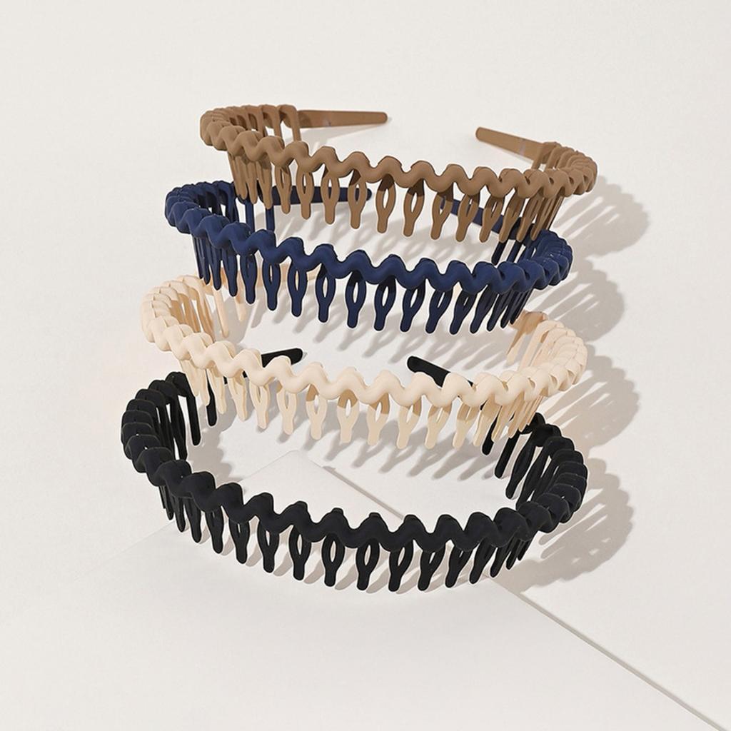 4PCS Press Type Face Wash with Teeth, Anti Slip, Broken Hair, Pressure Hair Headband, Summer Women's Hair Bundle, Hair Clip Set.