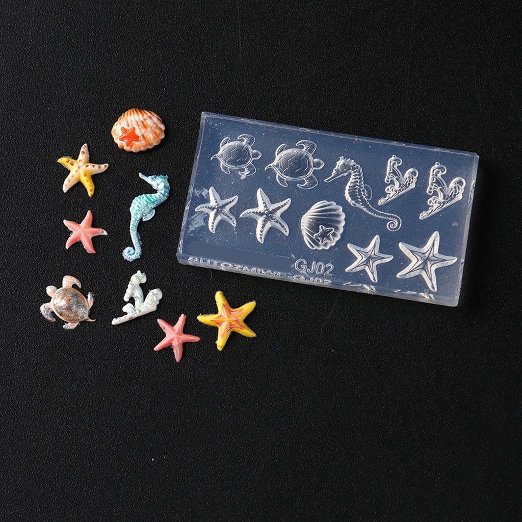 Silicone Nail Decorating Molds Sea Series Small Accessories Crafting Molds Suitable for Beauty Enthusiasts Present