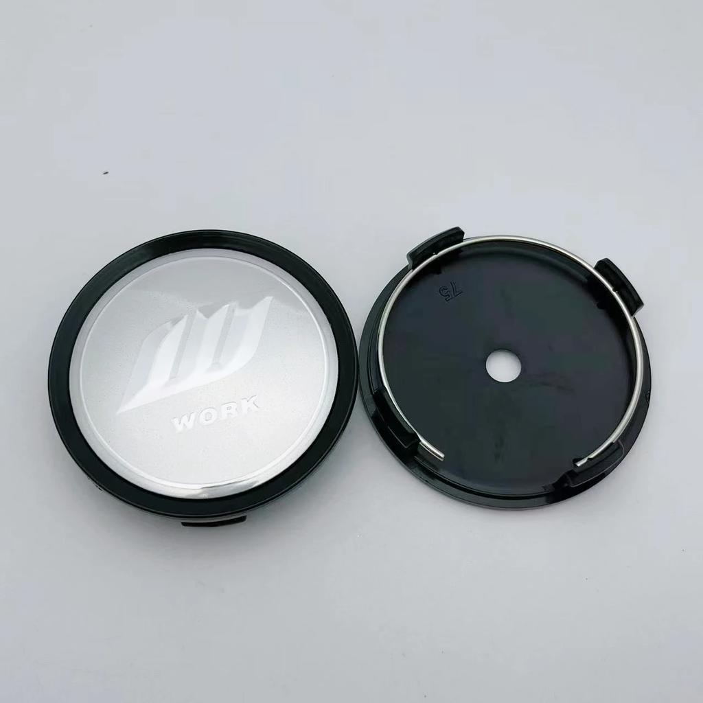 4pcs 75mm 70MM W Work Logo Emblem Badge Car Wheel Center Caps Wheel Hubcaps Hub Center Cover Replace Car Styling Accessories