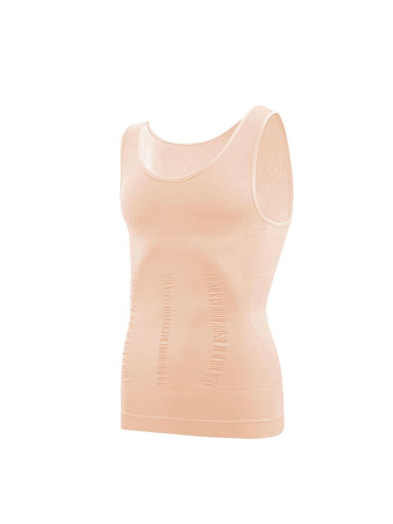 Men's Seamless Shapewear Tank Top: Tummy Control, Chest Binder, Fitness Base.