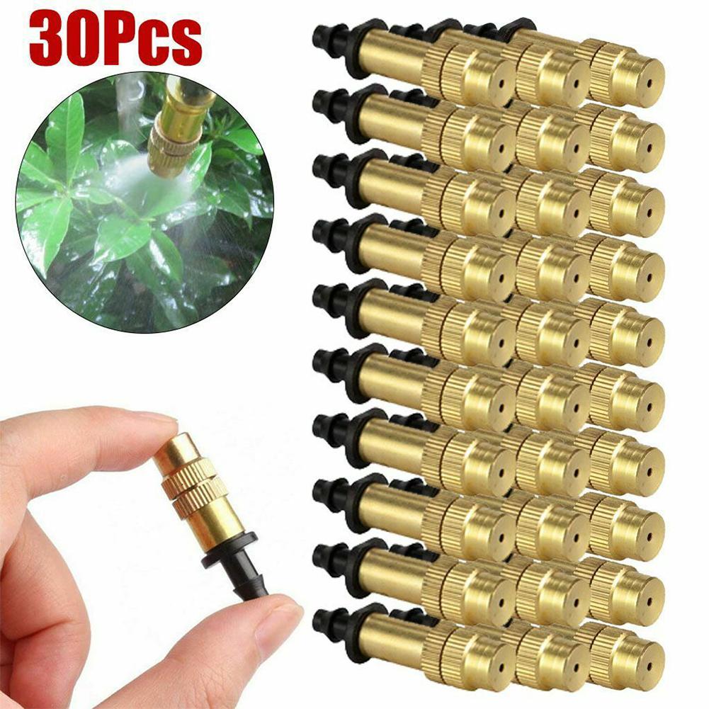 10/30pcs Micro Drip Irrigation Misting Brass Nozzle Sprinkler Head Garden Watering Cooling Parts Copper Sprinkler Greenhouse