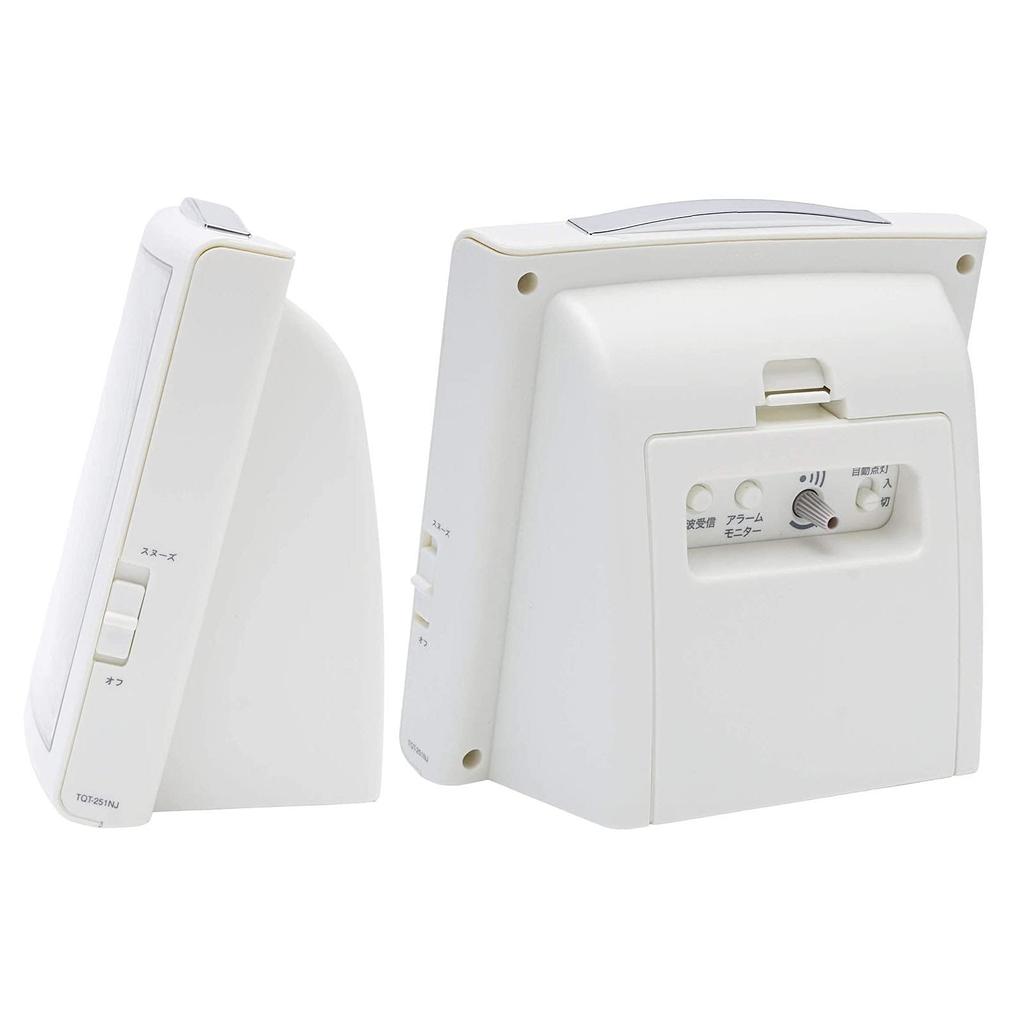 CASIO Analog Alarm Clock with x x Model Radio-Controlled Always-On Display, White, 12.3 12.2 7.5 cm, TQT-251NJ-7BJF