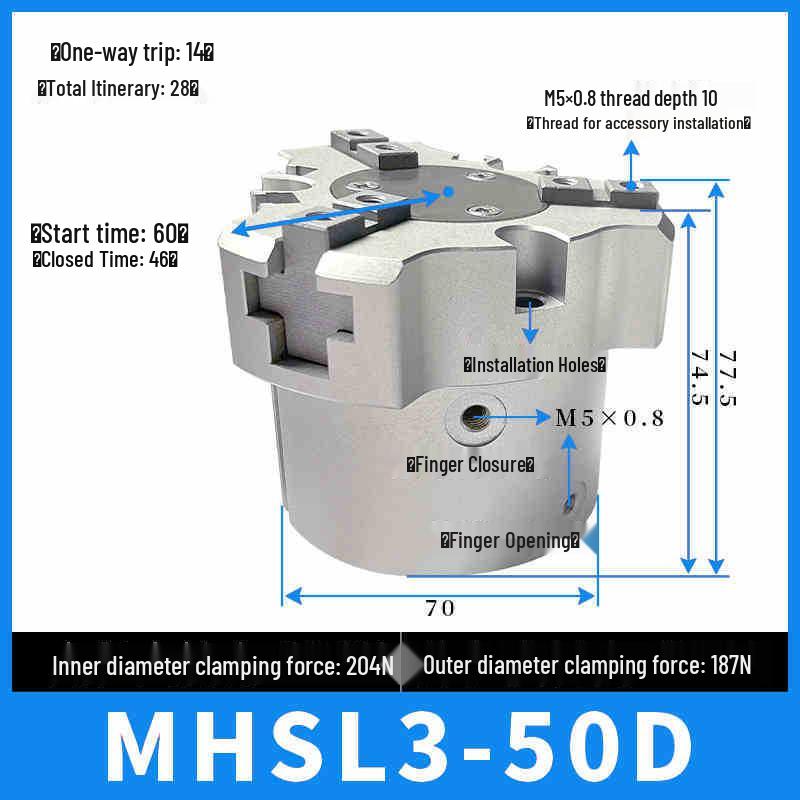 SMC Pneumatic Gripper Fingers: Two-Jaw, Three-Jaw, Four-Jaw MHS2/3/4-16D/25D/40D/50/63D