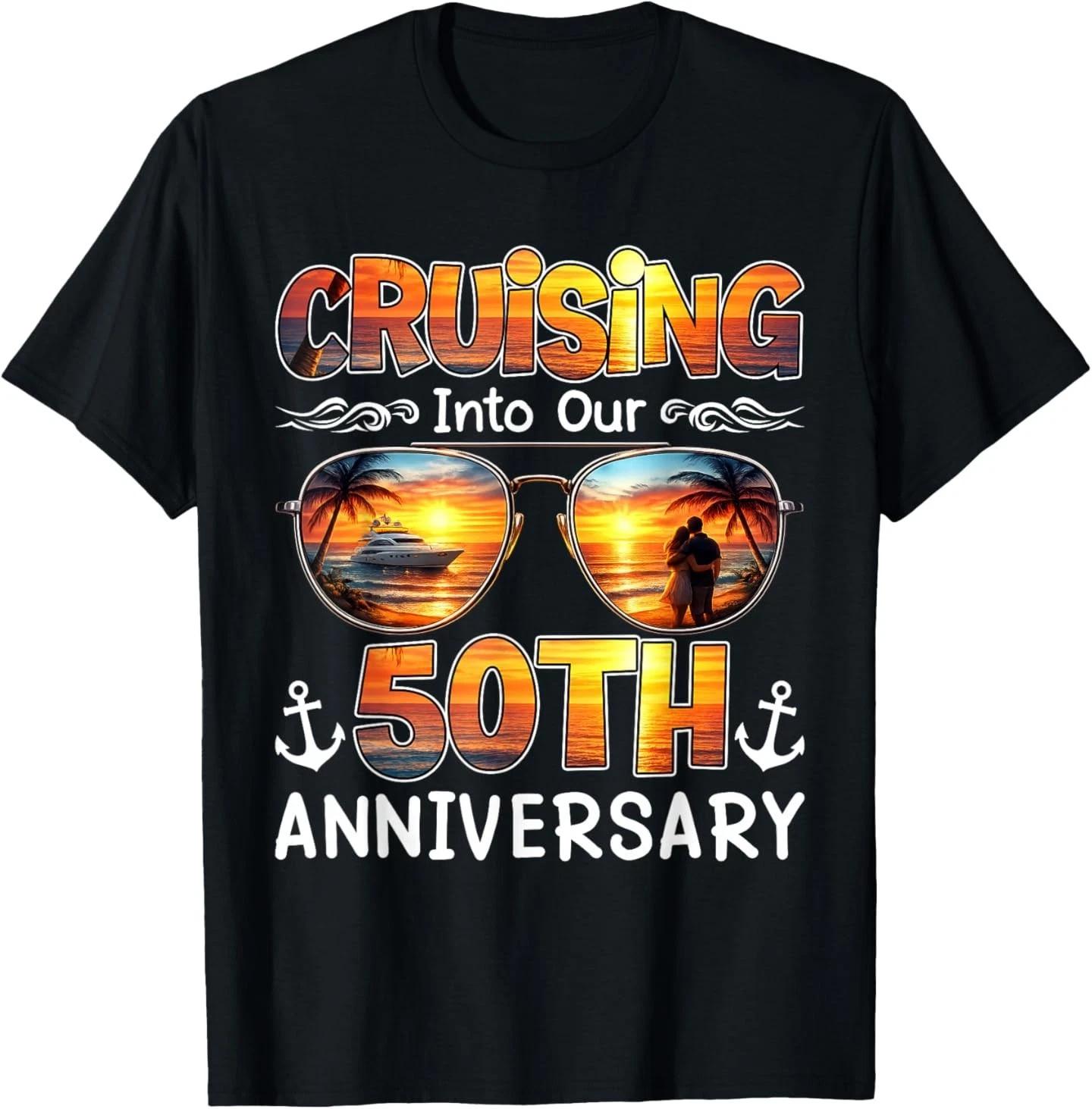Vintage Cruising Into Our 50th Anniversary 50 Years Together T- Shirt 4XL