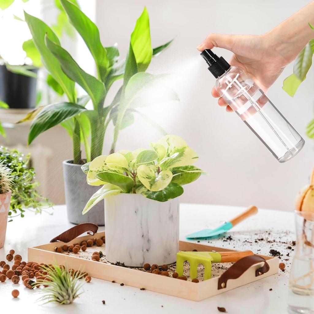 Bekith 16 Pack 8 Oz Plastic Spray Bottles, Clear Empty Fine Mist Sprayer Bottles with Pump Spray Cap for Essential Oils, Travel, Perfumes