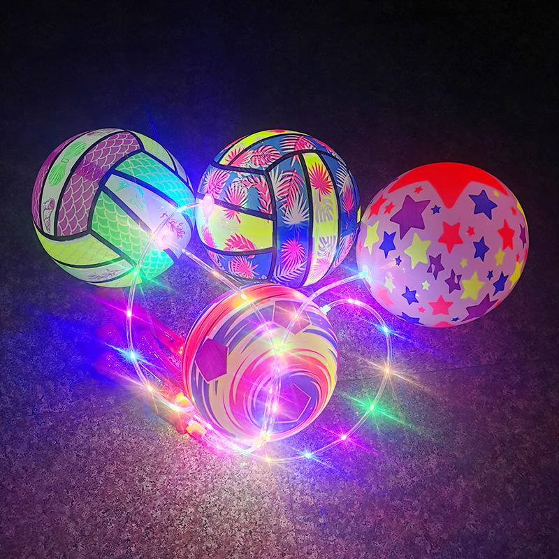 1-10PCS Light Up Flashing Swing Ball Bouncing Toy Party Glow Ball Handheld Exercise Ball Christmas Halloween Gift for Kids