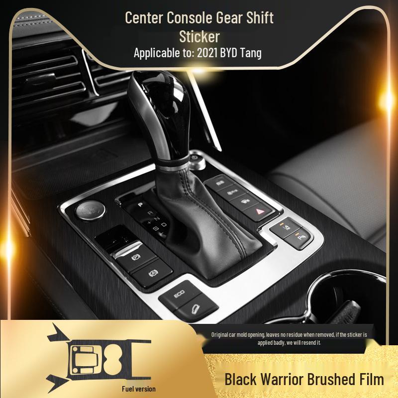 Black Warrior Gebürsteter Autoaufkleber für 17-21 BYD Tang Innenraum Mittelkonsolen Dekoration