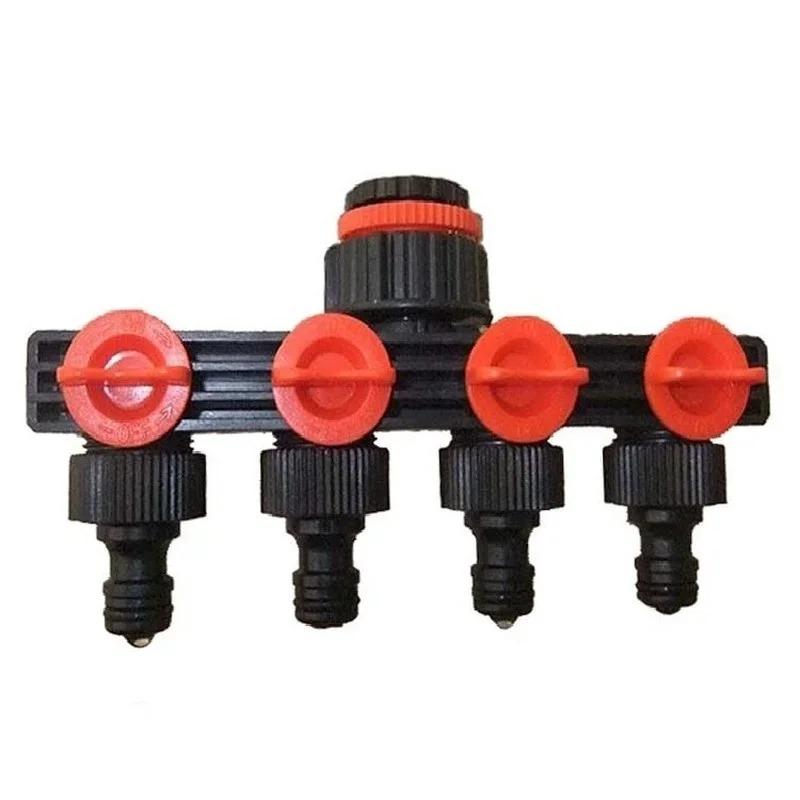 Hose Controller Shunt Watering Garden Tools Gardening Household Pipe Plastic Four-Way Valve Splitter Irrigation