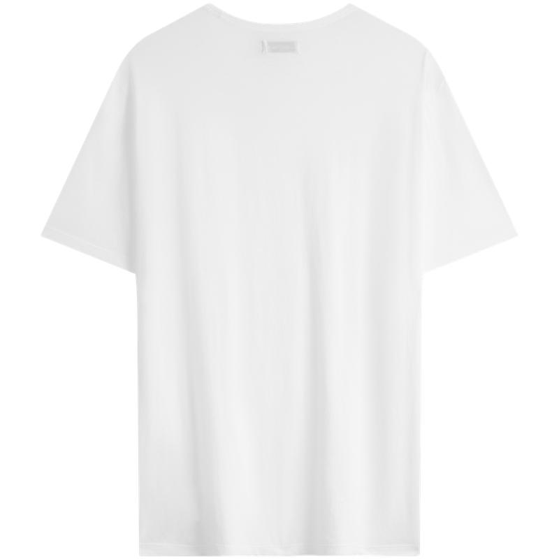 Calvin Klein Simple White Summer Series Commuter Solid Color Round Neck Short Sleeve T-Shirt Men Tops Moonlight-White 40BM237