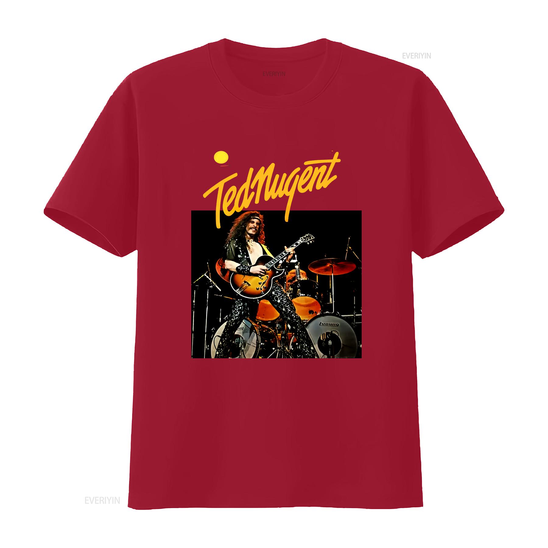 

Ted Nugent Guitar World Tour Cotton T Shirt All Size S 5XL vintage Washed Comfortable Breathable streetwear homme Soft S