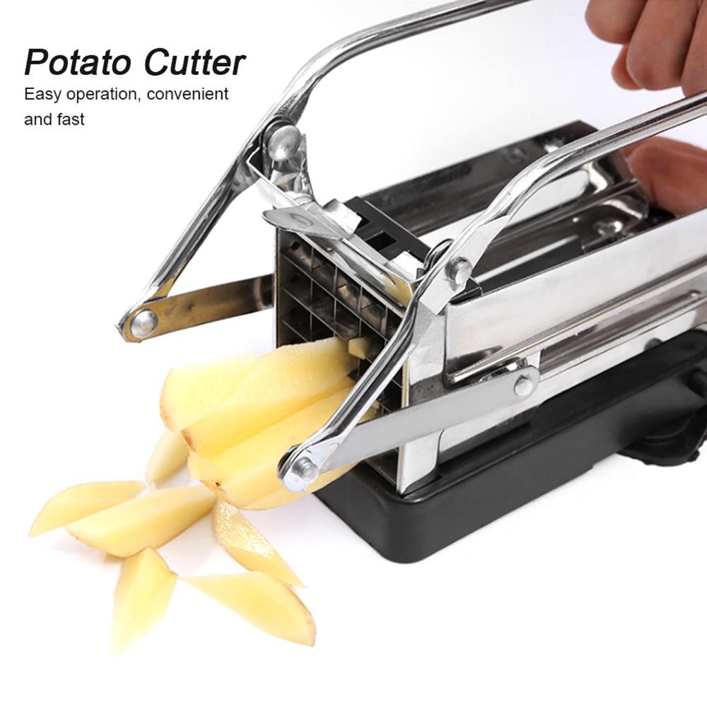 Stainless Steel Potato Cutter MultiFunction with Suction Cup Base French Fries Cutter Time Saving Easy Clean