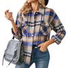 2024 European And American Autumn And Winter New Button Lapel Loose Long Sleeved Plaid Woolen Coat For Women