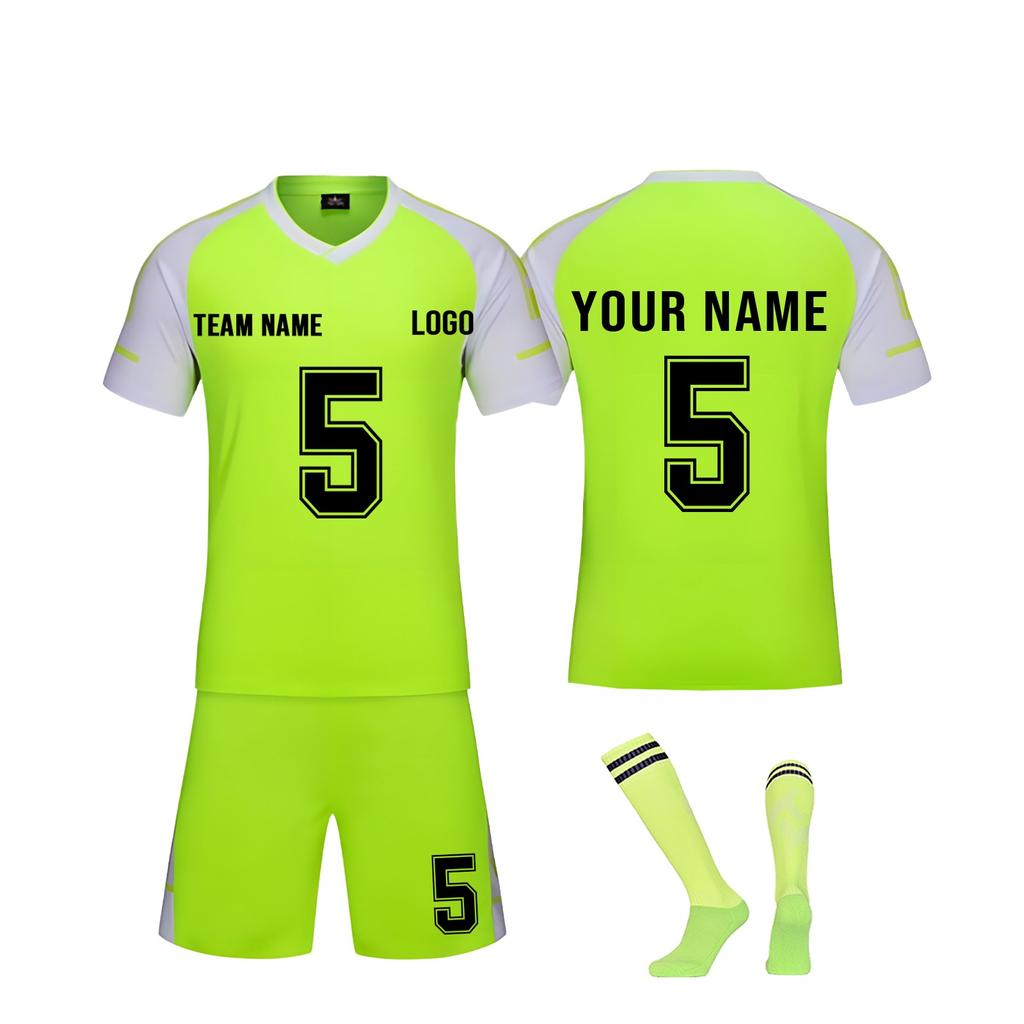 Men's Soccer Jersey Set Breathable Red Sportswear with Shorts and Socks for Training and Matches