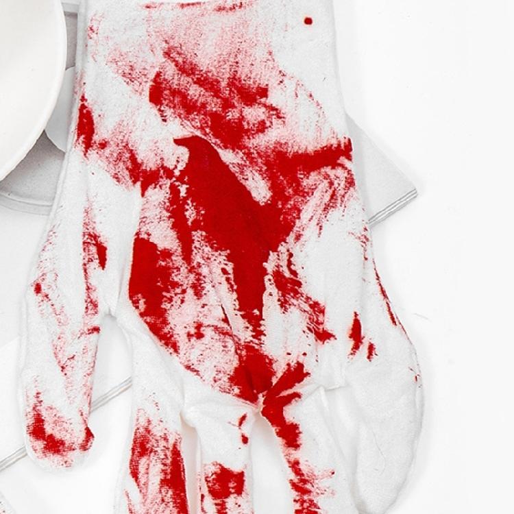 Ghostly Halloween Cosplay Bloodstain Print Gloves for Bone Chilling Style