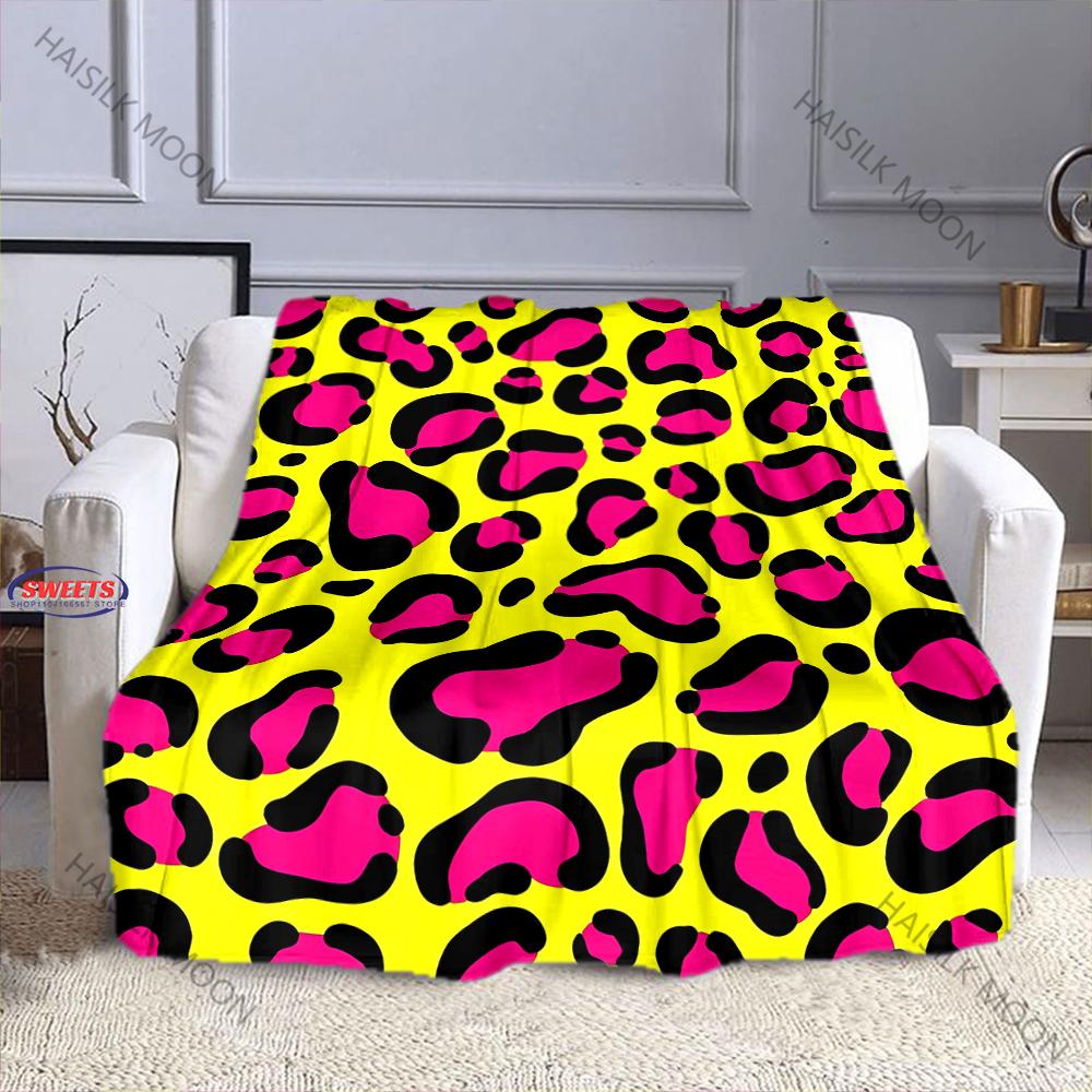 17 Styles Colorful Leopard Print Blanket for Bed Bedroom Sofa Picnic, Blanket for Cover Outdoor Leisure Nap, All Seasons Gifts