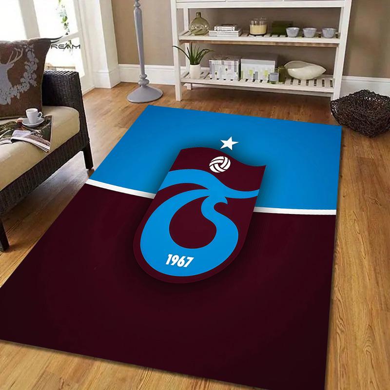 Trabzonspor Flanellmuster Quadratischer Teppich, Läufer, Teppich für Wohnzimmer Schlafzimmer Sofa Spielzimmer Dekor, Rutschfeste Fußmatte