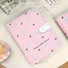 Pink Plaid Bow A5 Binder Kpop Card Holder Portable Refillable Idol Photocard Album for 3 Inch Cards Gift for Kpop Fans Collector