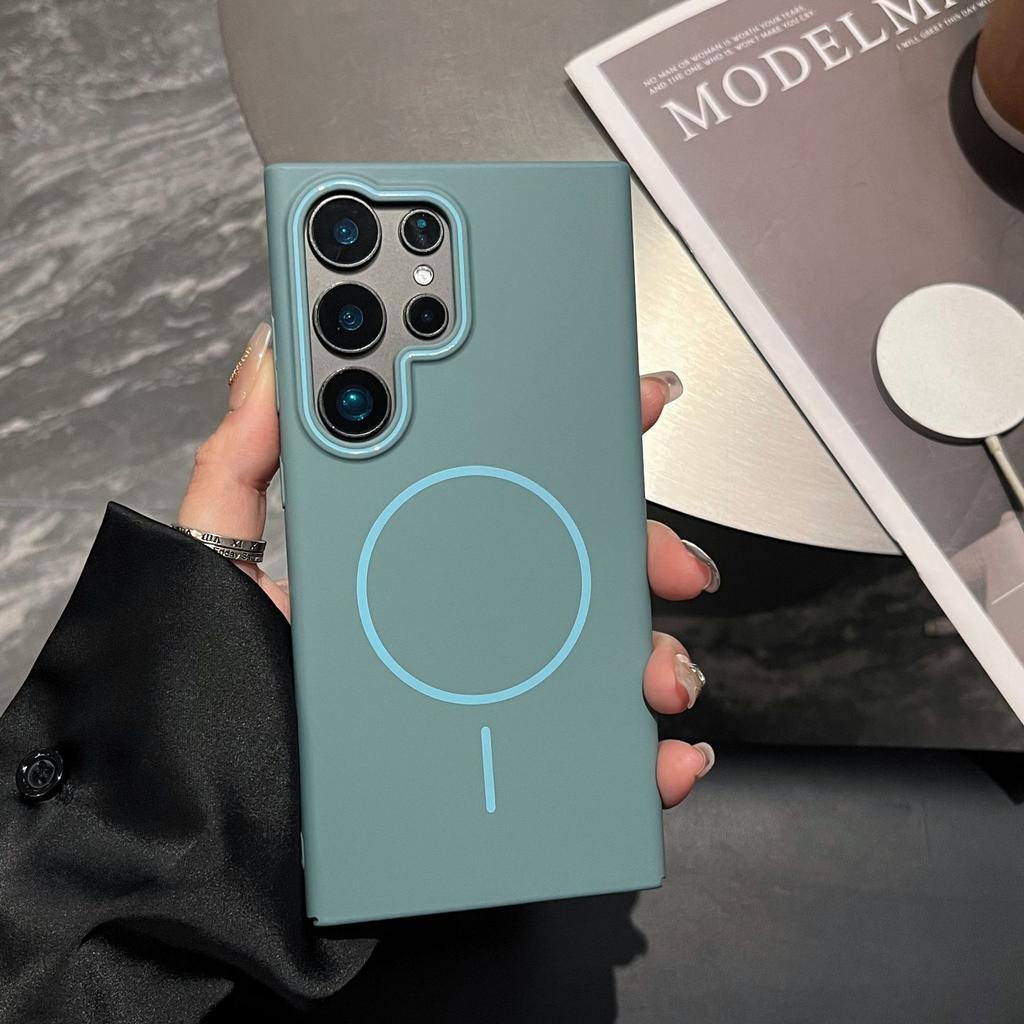 New Model Suitable for Samsung S25ultra Thin Ring Magnetic Suction Phone Case S23U Skin Skin Scrub Anti Fall A56 Protective Case