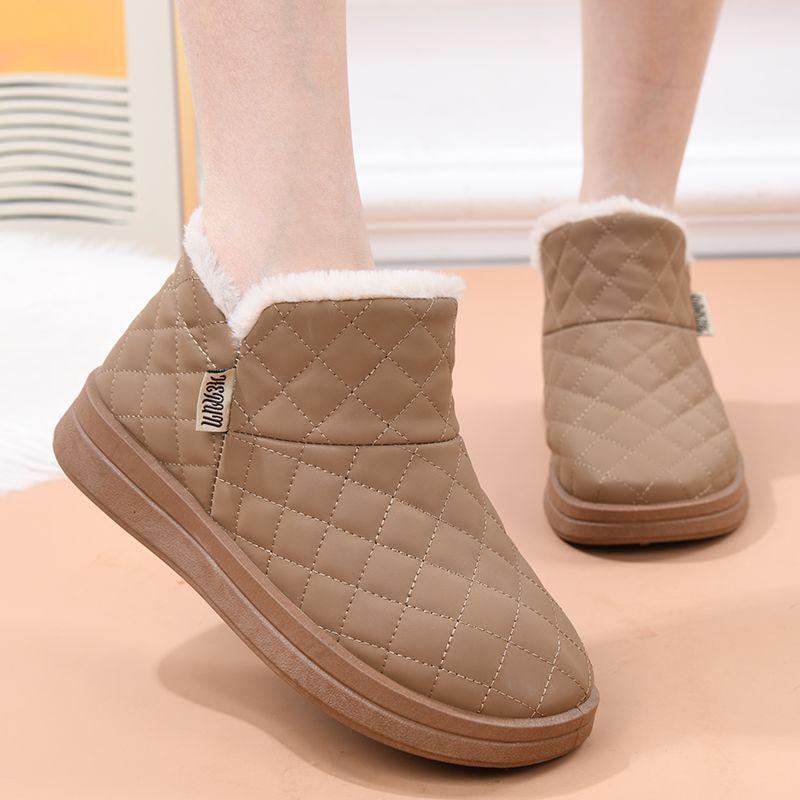 Women's Waterproof Velvet-Lined Winter Boots: Non-Slip, Thick Sole, Warm Cotton Snow Boots for Moms