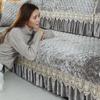 Winter Thick Non-slip Plush Sofa Cushion General Simple European-style Sofa Towel with Skirt Armrest Plaid Style Cushion