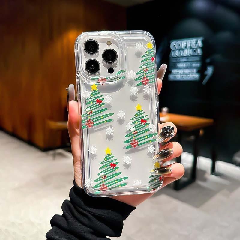 Fun Christmas tree iPhone11/12 mobile phone case 15Promax Apple 13/14 anti-drop soft case xr/xs/78