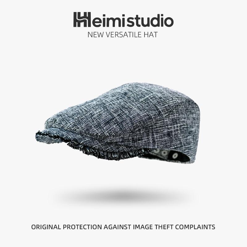 

25 ранняя осень новый берет женский повседневный универсальный кепка вперед молодежная трендовая кепка M（56-58cm） серый