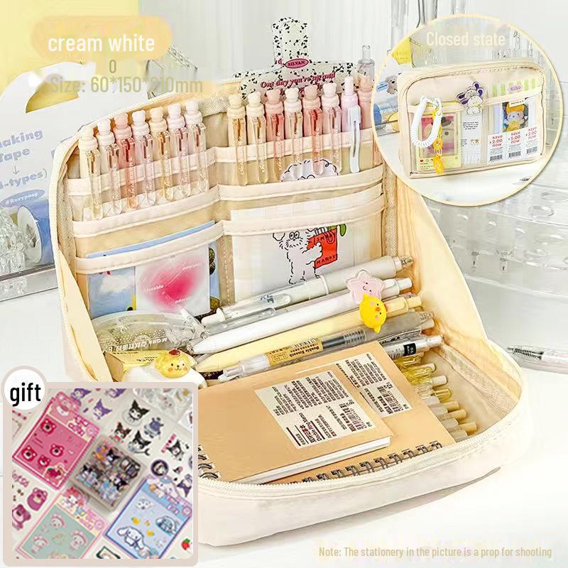 High-Capacity 12-Layer Pencil Case for Girls - Ideal for Junior & Senior High School Students